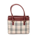 Handbag Mini Square Tote Beige Nova Check Canvas