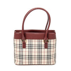 Handbag Mini Square Tote Beige Nova Check Canvas