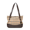 Shoulder Bag Burberrys Medium Zip Tote Beige Haymarket Check Canvas