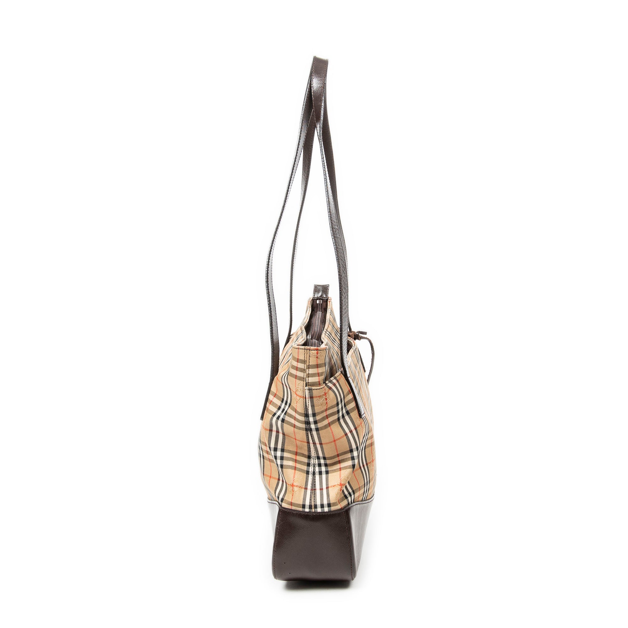 Shoulder Bag Burberrys Medium Zip Tote Beige Haymarket Check Canvas