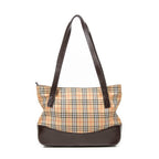 Shoulder Bag Burberrys Medium Zip Tote Beige Haymarket Check Canvas