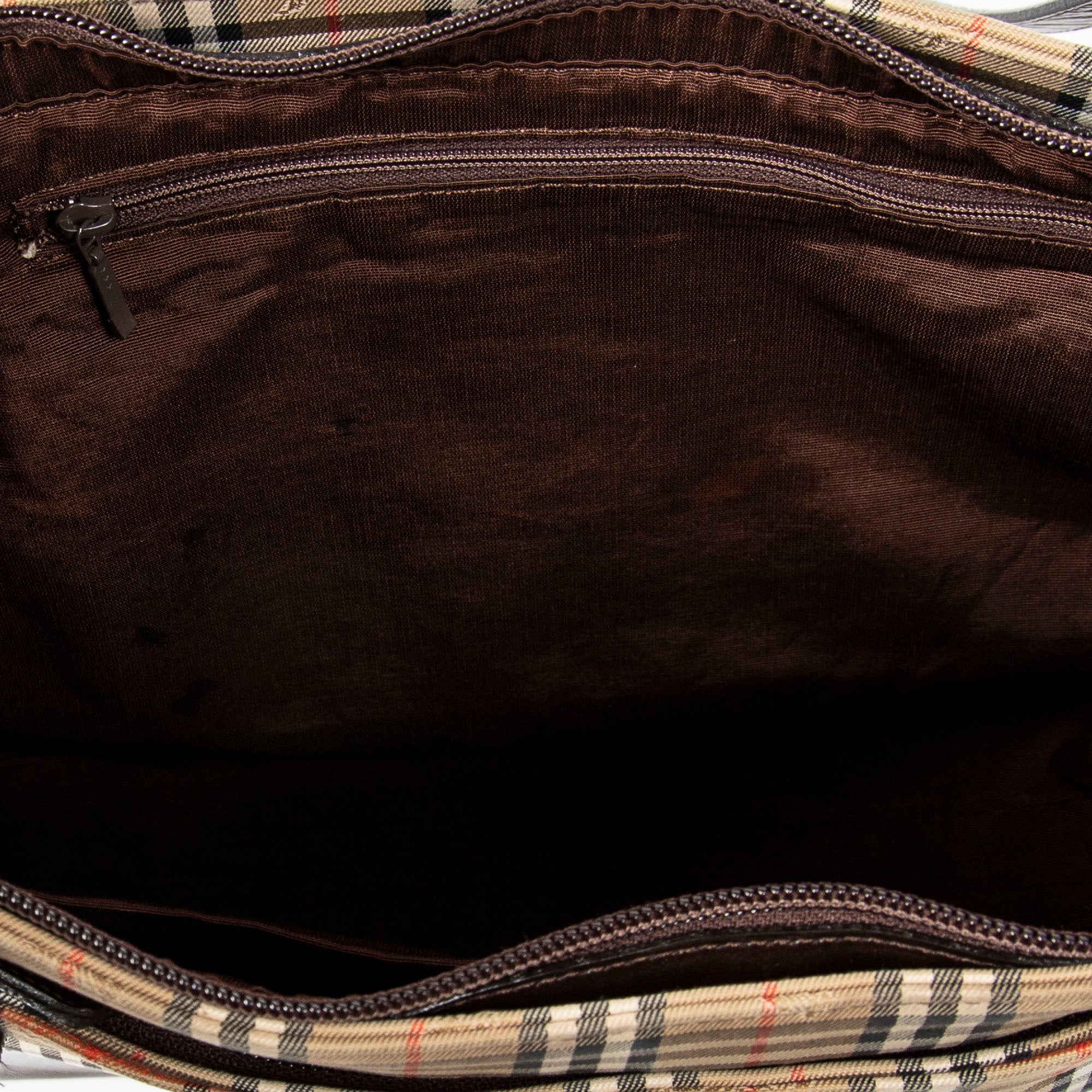 Shoulder Bag Burberrys Medium Zip Tote Beige Haymarket Check Canvas