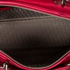 Bolso de hombro grande Lady Dior con cremallera en piel de cordero Cannage fucsia intenso