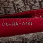 Bolso de hombro grande Lady Dior con cremallera en piel de cordero Cannage fucsia intenso