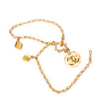 Collar con colgante de medallón CC chapado en oro