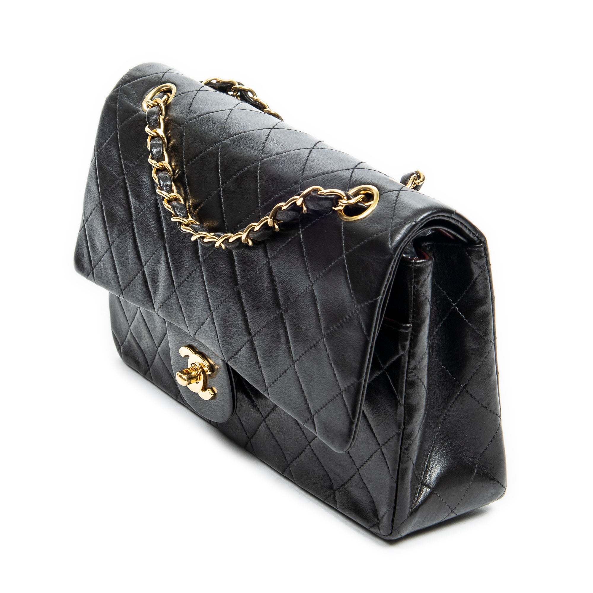 Shoulder Bag Classic Double Flap 26 Black Quilted Lambskin Leather