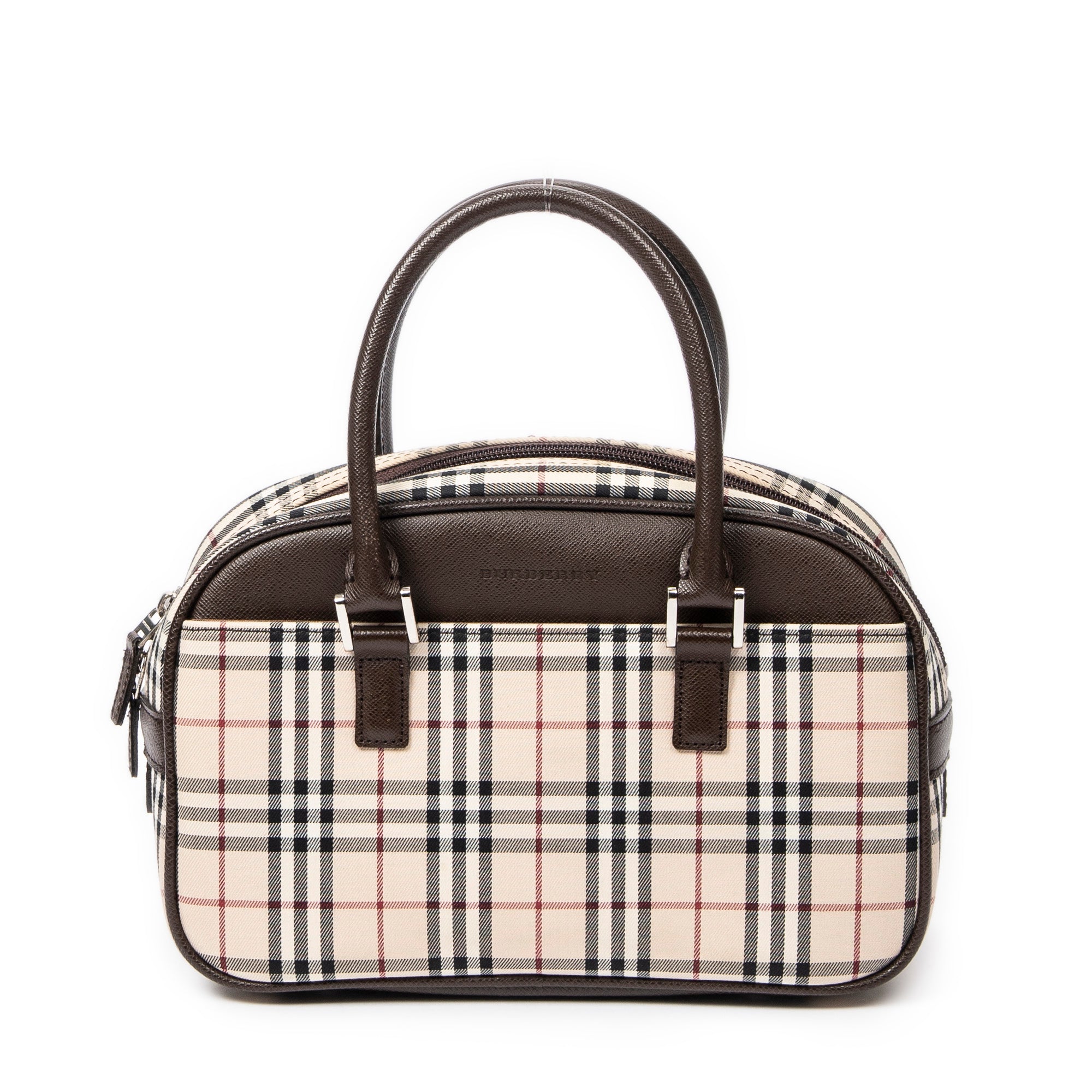 Handbag Small Boston Beige Nova Check Canvas