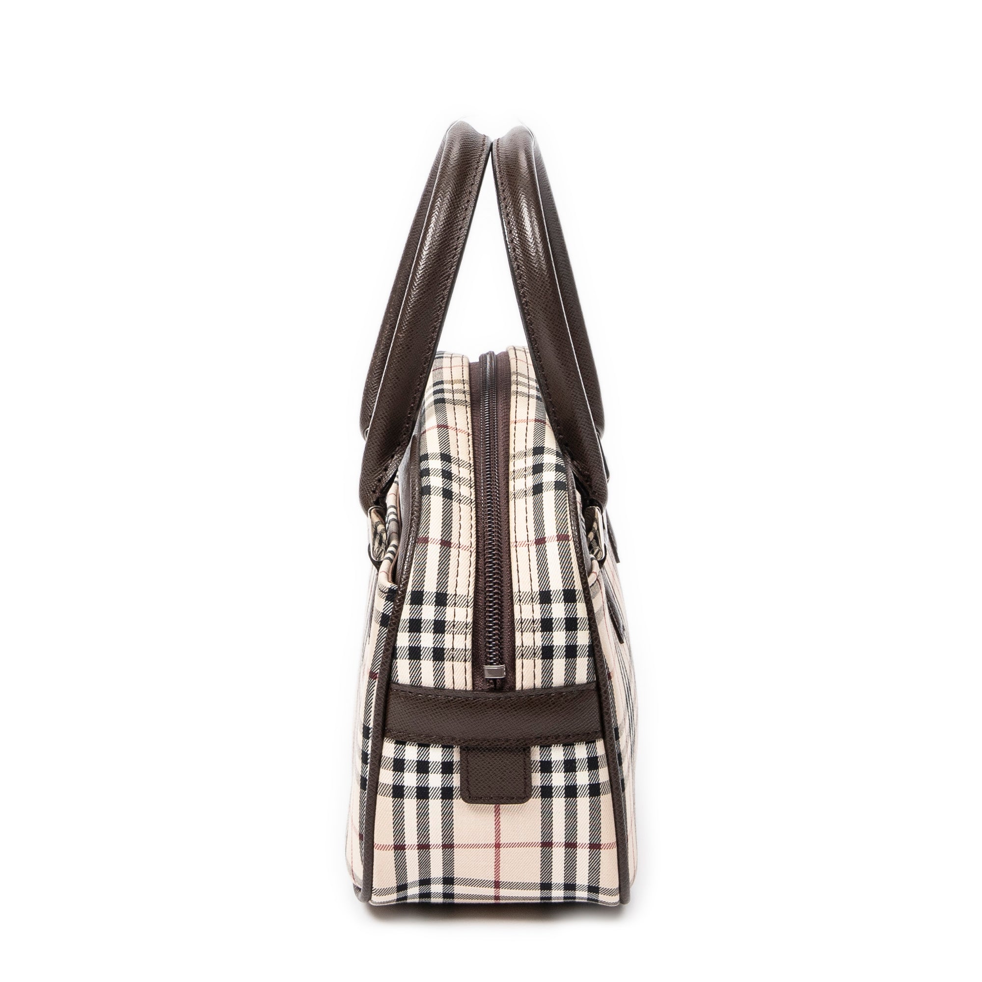 Handbag Small Boston Beige Nova Check Canvas