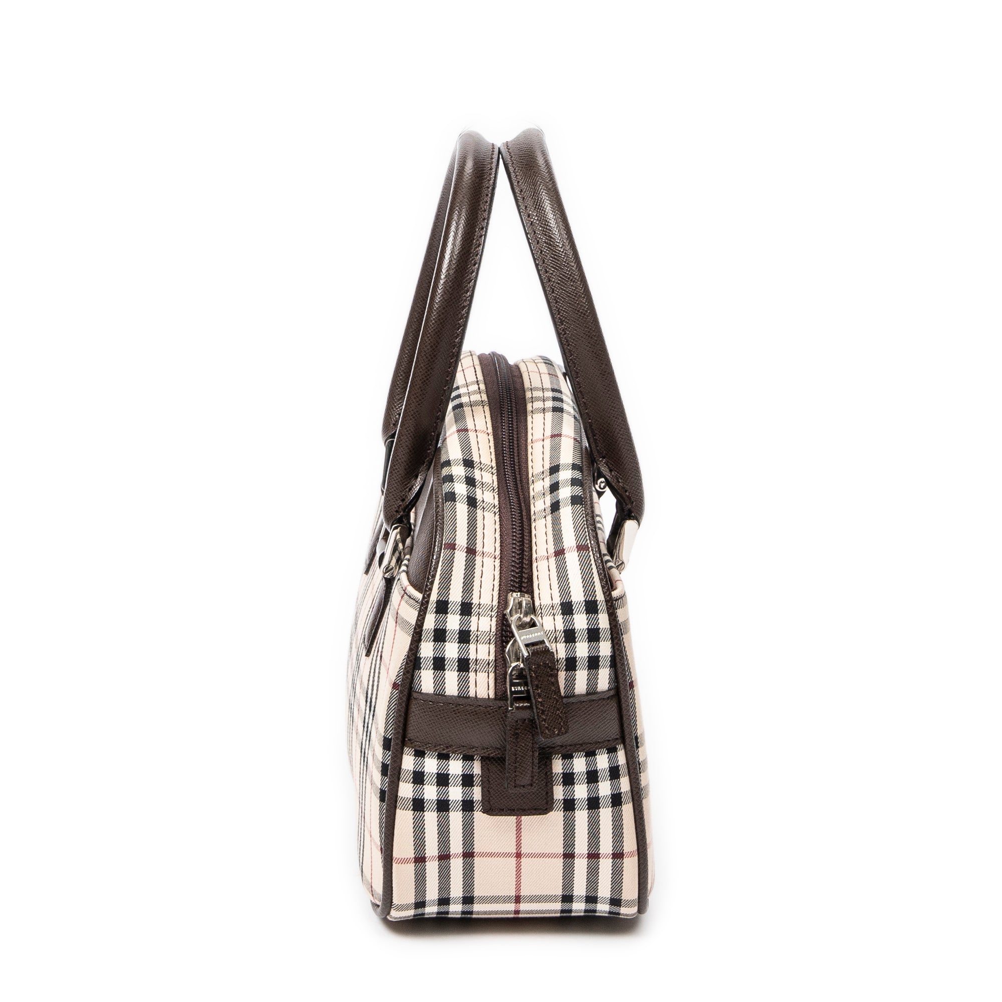 Handbag Small Boston Beige Nova Check Canvas