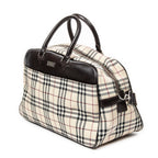 Bolso de hombro de viaje Boston Beige Lona Nova Check