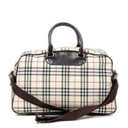 Bolso de hombro de viaje Boston Beige Lona Nova Check