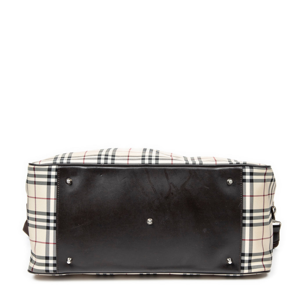 Bolso de hombro de viaje Boston Beige Lona Nova Check