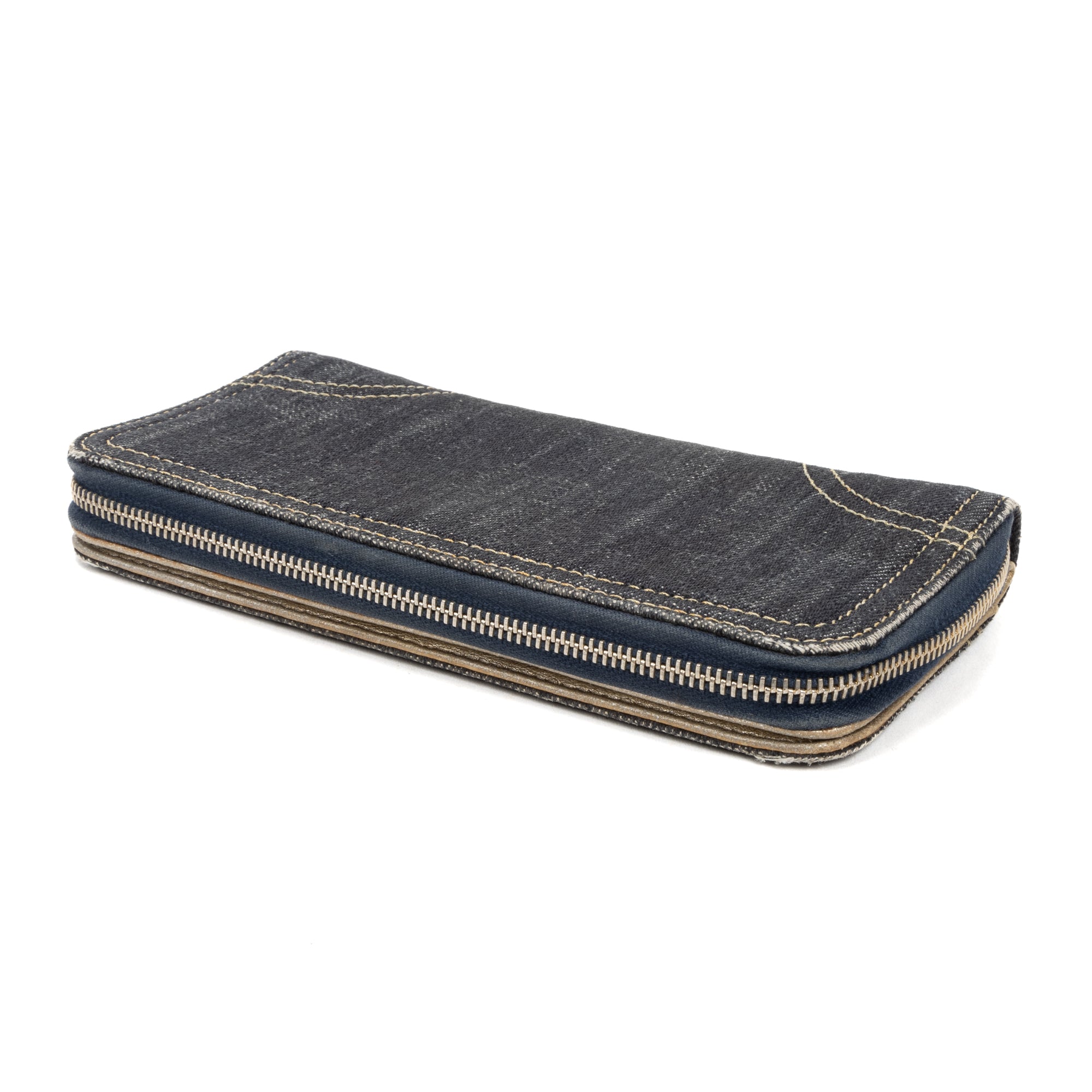 Wallet CC Zip Around Wallet Denim Blue Denim Canvas