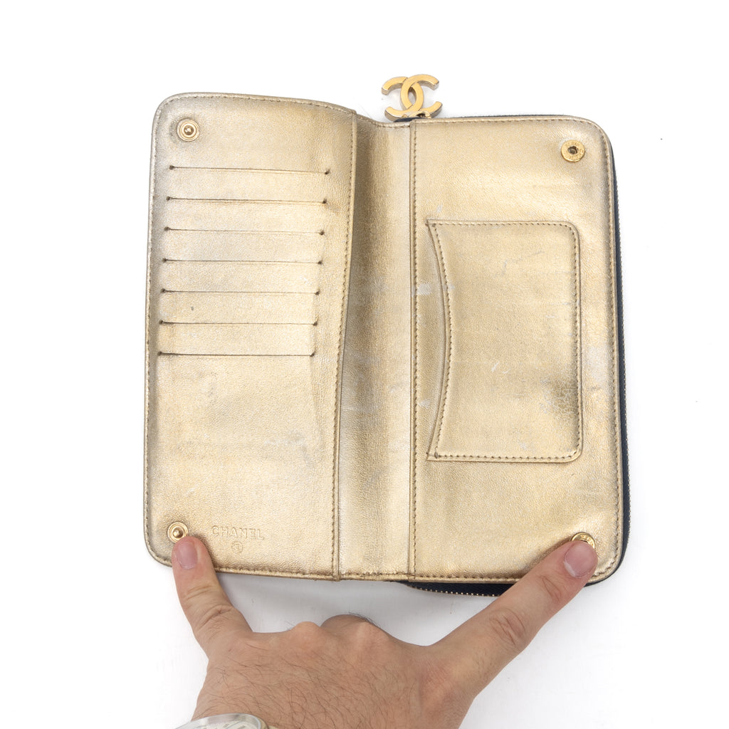 Wallet CC Zip Around Wallet Denim Blue Denim Canvas