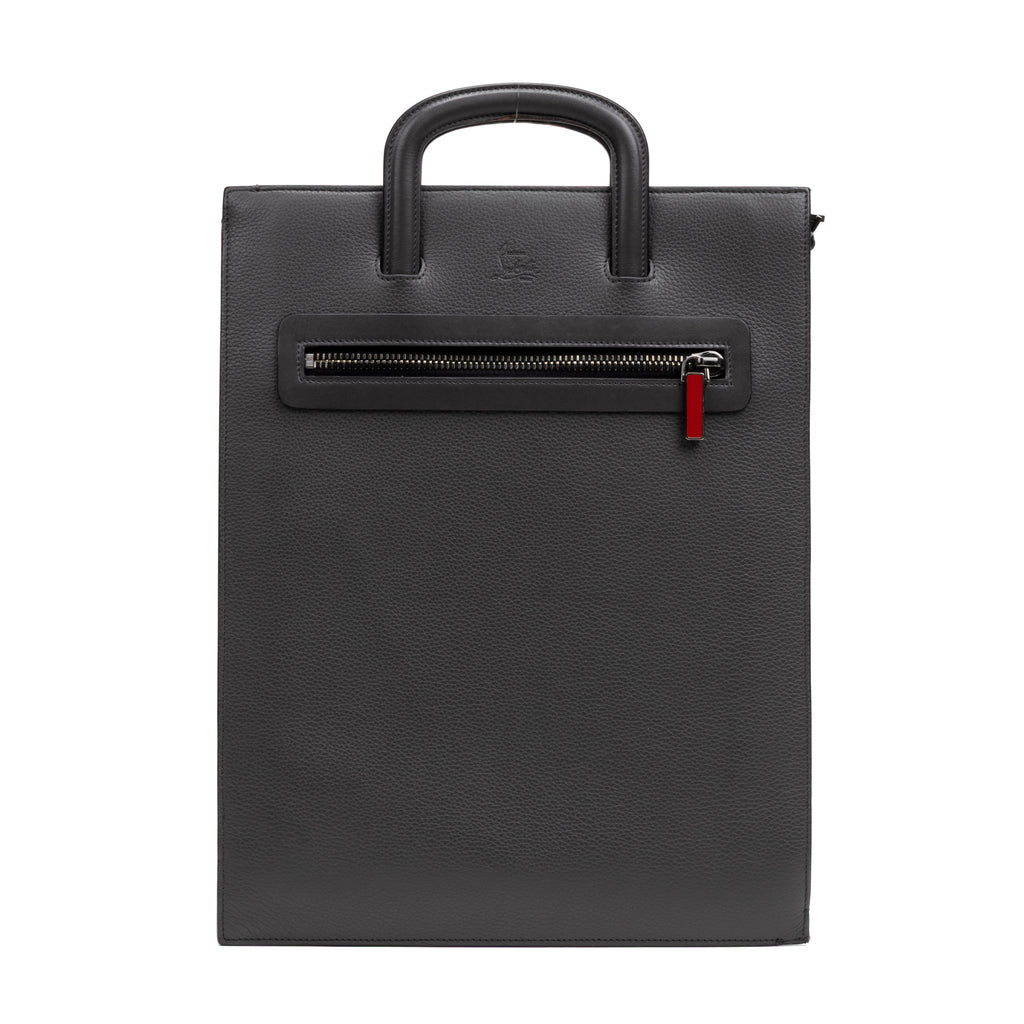 Shoulder Bag Large Trictrac Portfolio Grey Grained Leather