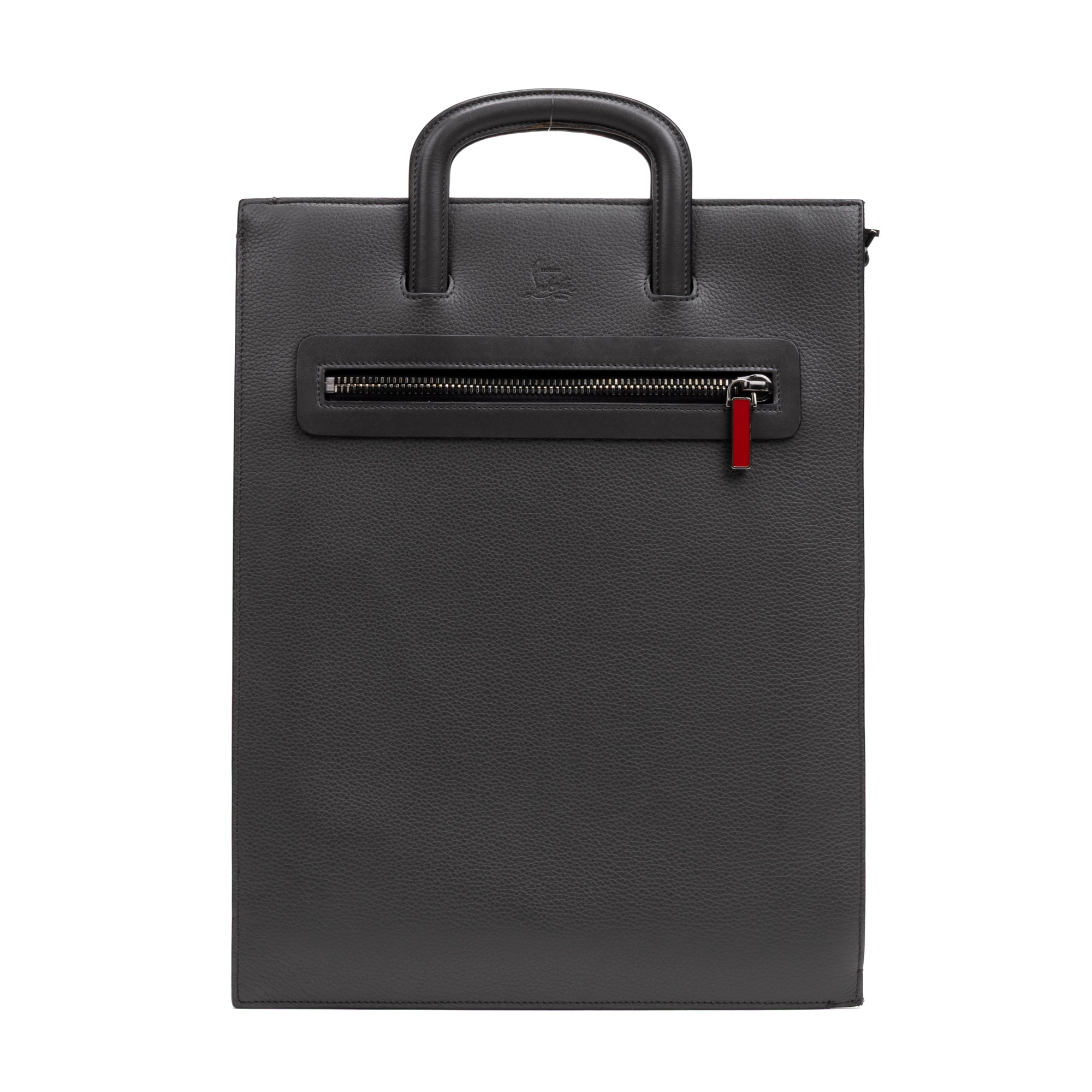 Shoulder Bag Large Trictrac Portfolio Grey Grained Leather
