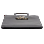 Shoulder Bag Large Trictrac Portfolio Grey Grained Leather