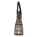 Shoulder Bag Slip Pocket Vertical Tote Beige Nova Check Canvas