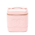 Bolso Neceser Alto Piel Caviar Rosa