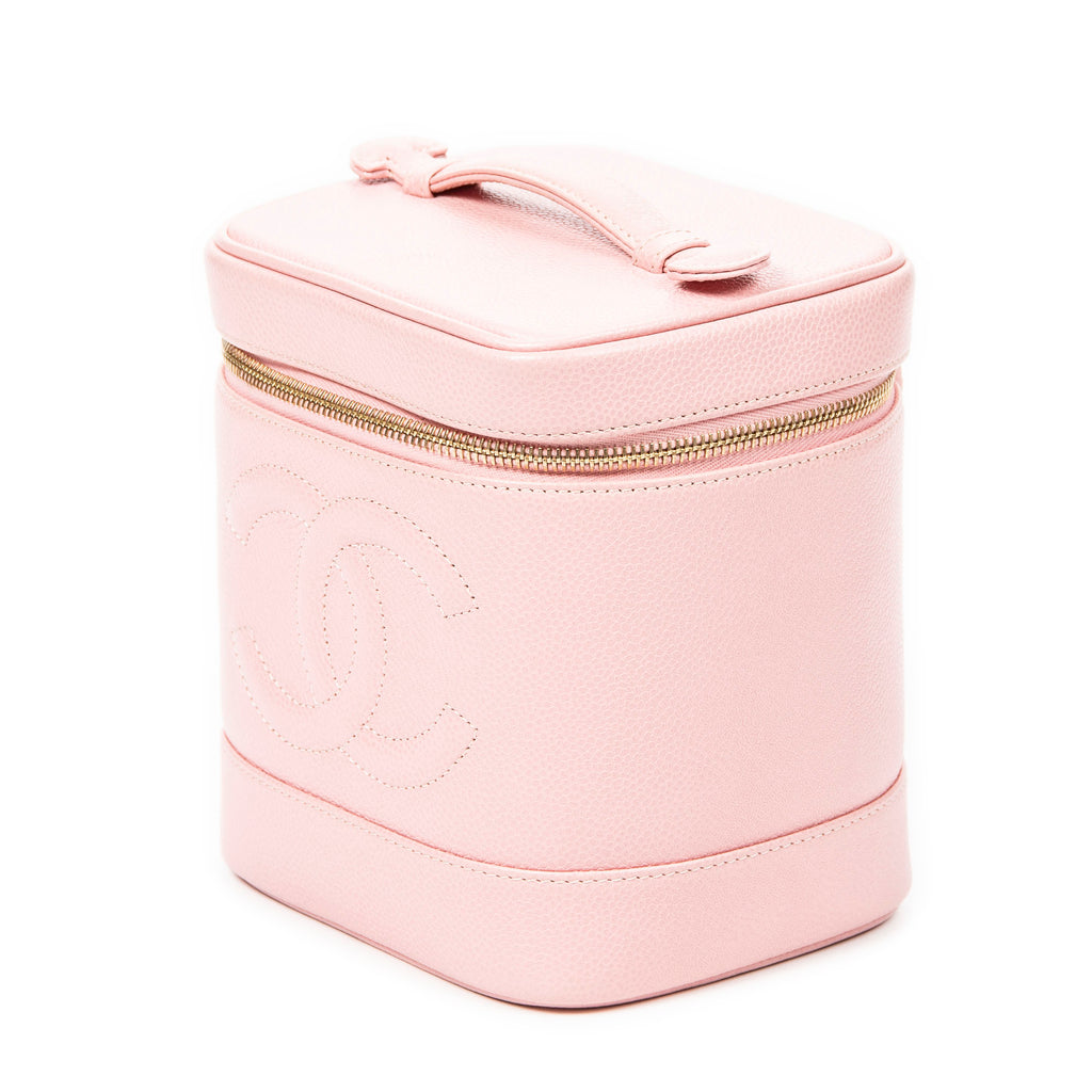Bolso Neceser Alto Piel Caviar Rosa