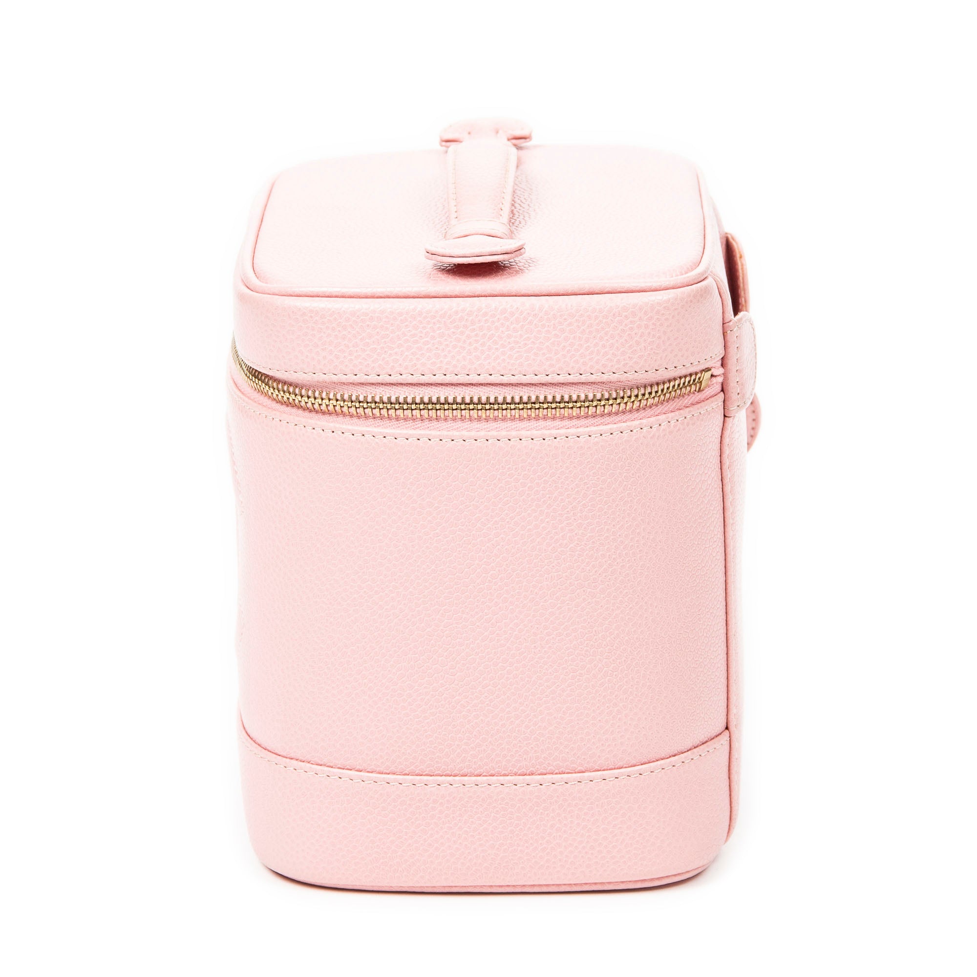 Bolso Neceser Alto Piel Caviar Rosa
