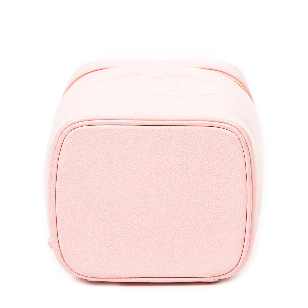 Bolso Neceser Alto Piel Caviar Rosa