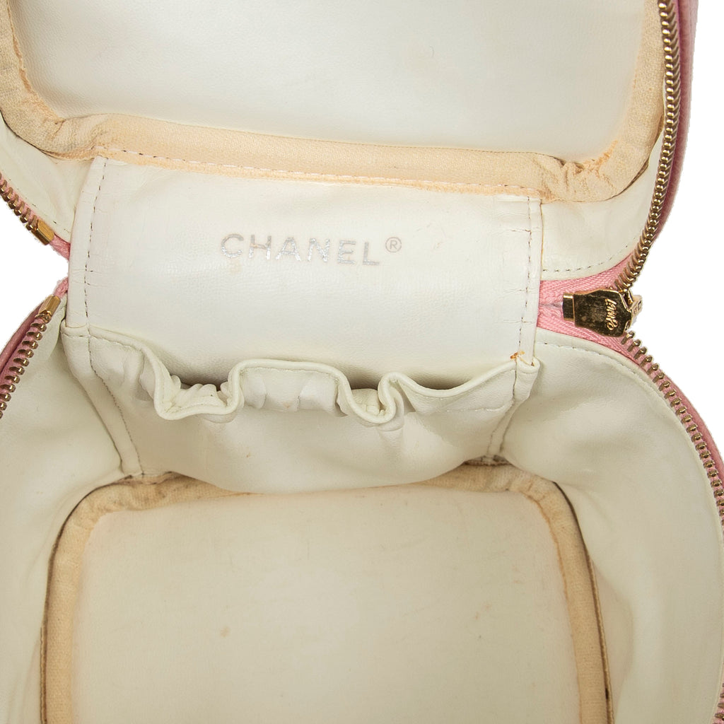 Bolso Neceser Alto Piel Caviar Rosa