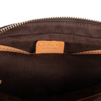 Handbag Small Bowling Bag Brown Macadam Coated Canvas