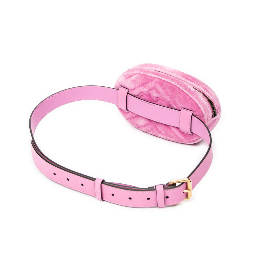 Shoulder Bag Mini Marmont Crystal Embellished Belt Bag Pink Quilted Velvet Canvas