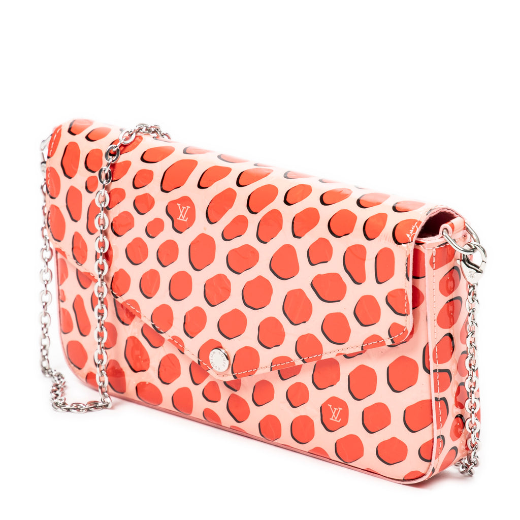 Shoulder Bag Ltd. Ed. Yayoi Kusama Jungle Dots Pochette Felicie Pink Monogram Vernis Jungle Dots