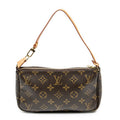 Bolso de hombro con accesorio tipo estuche de lona Monogram marrón