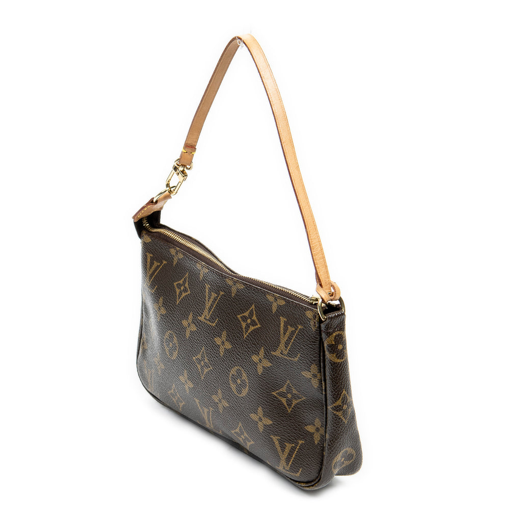 Bolso de hombro con accesorio tipo estuche de lona Monogram marrón