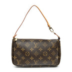 Bolso de hombro con accesorio tipo estuche de lona Monogram marrón