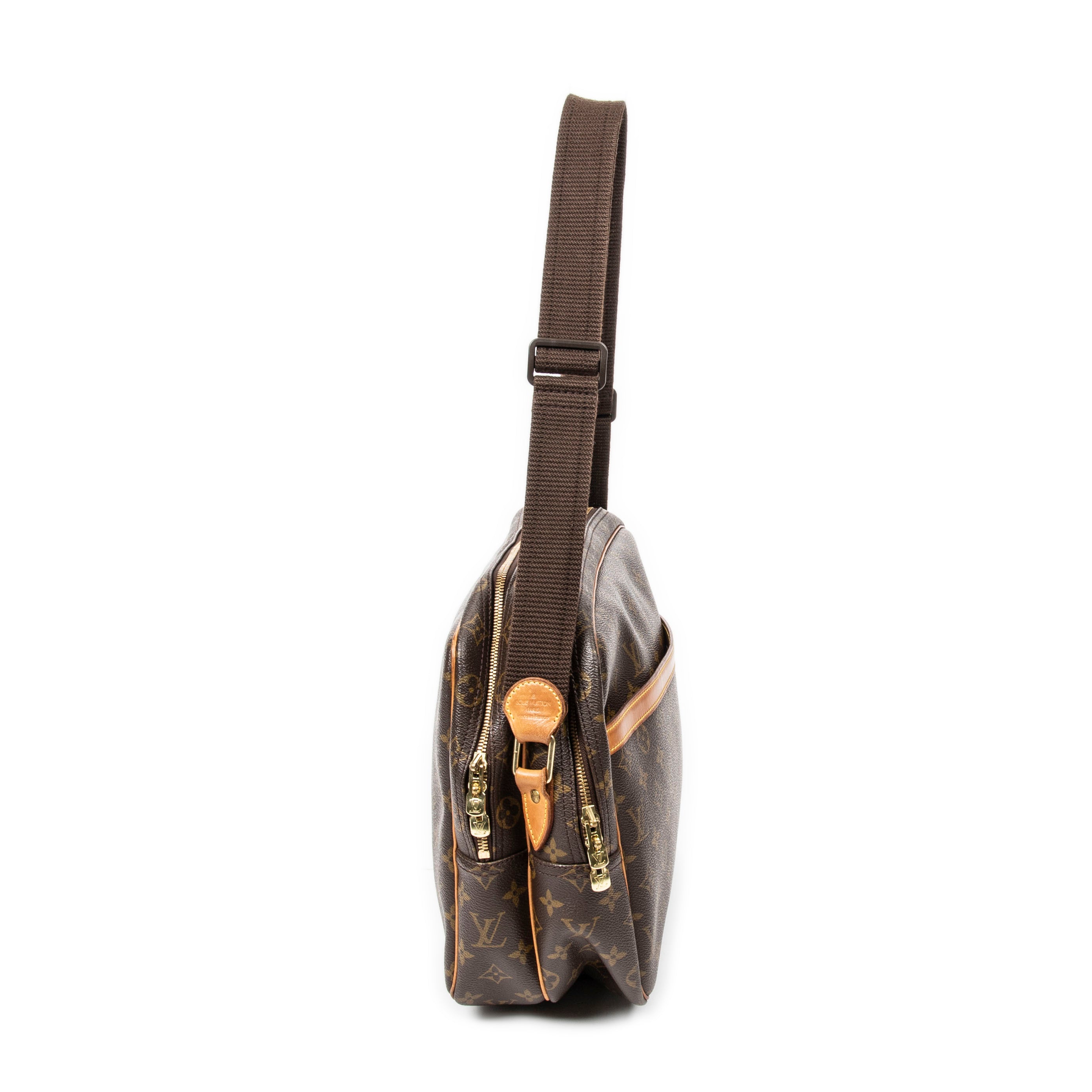 Bandolera Reporter GM de lona Monogram marrón