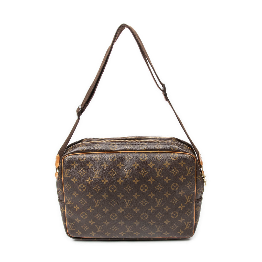 Bandolera Reporter GM de lona Monogram marrón