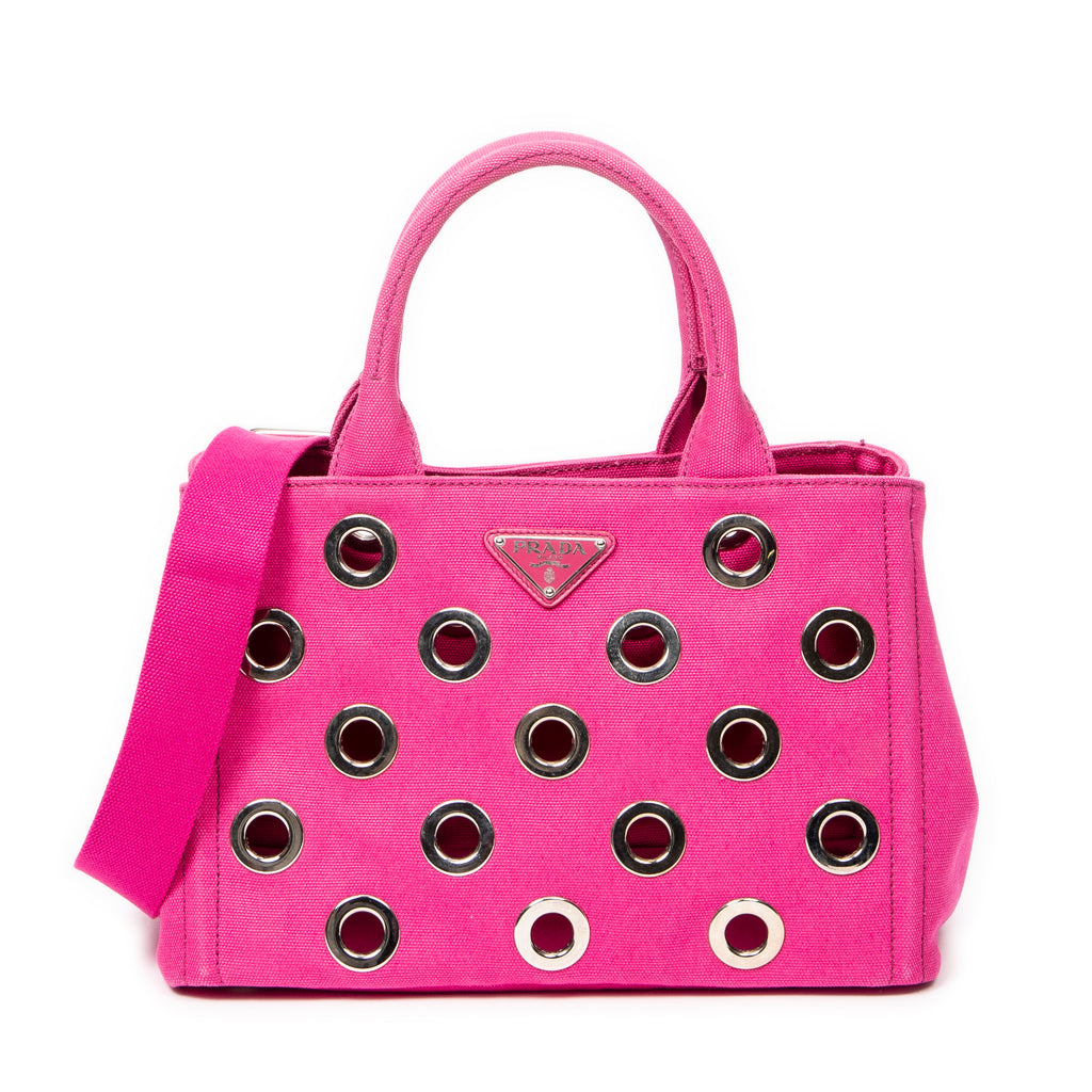 Bolso de hombro pequeño Canapa Tote con ojales Canapa Canvas fucsia