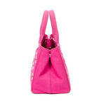 Bolso de hombro pequeño Canapa Tote con ojales Canapa Canvas fucsia
