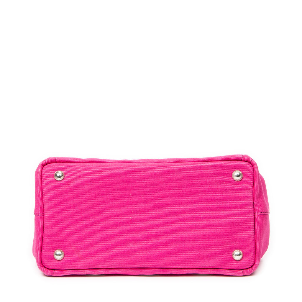 Bolso de hombro pequeño Canapa Tote con ojales Canapa Canvas fucsia