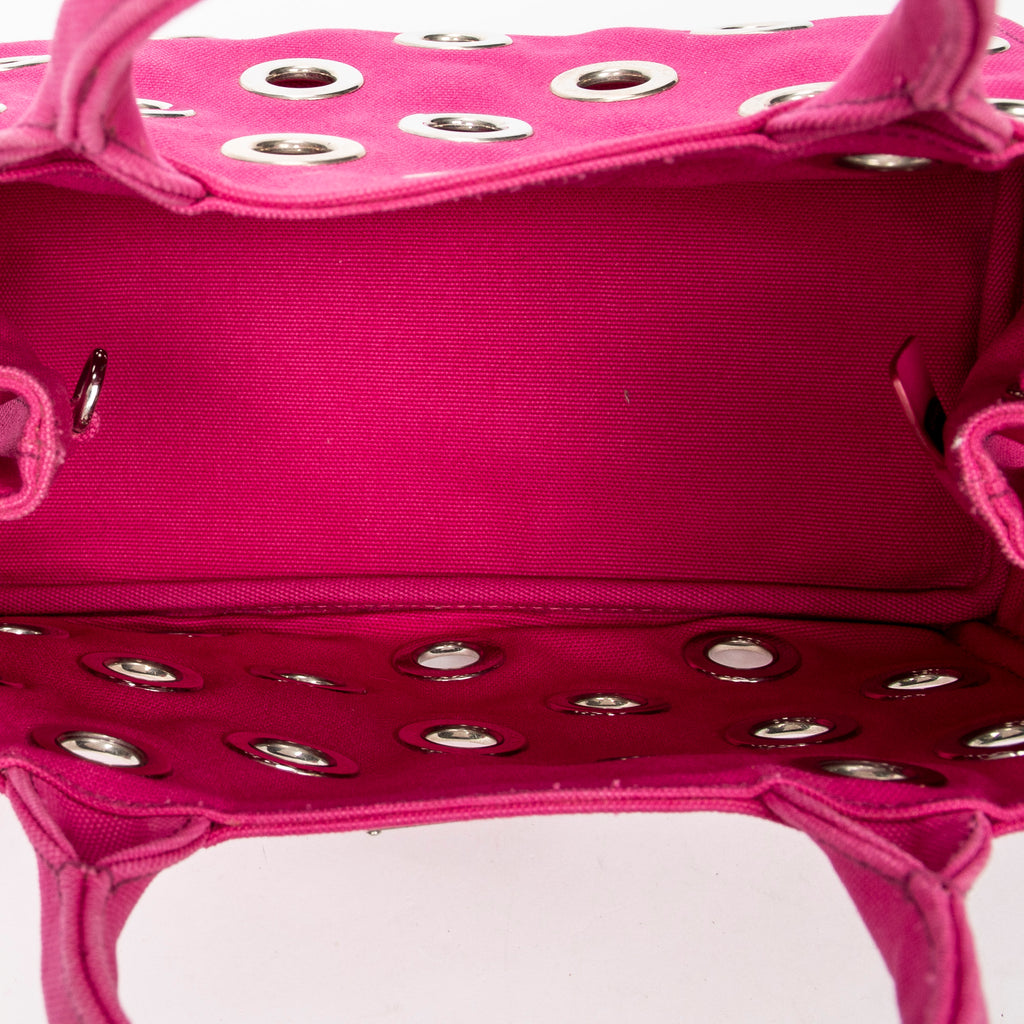 Bolso de hombro pequeño Canapa Tote con ojales Canapa Canvas fucsia