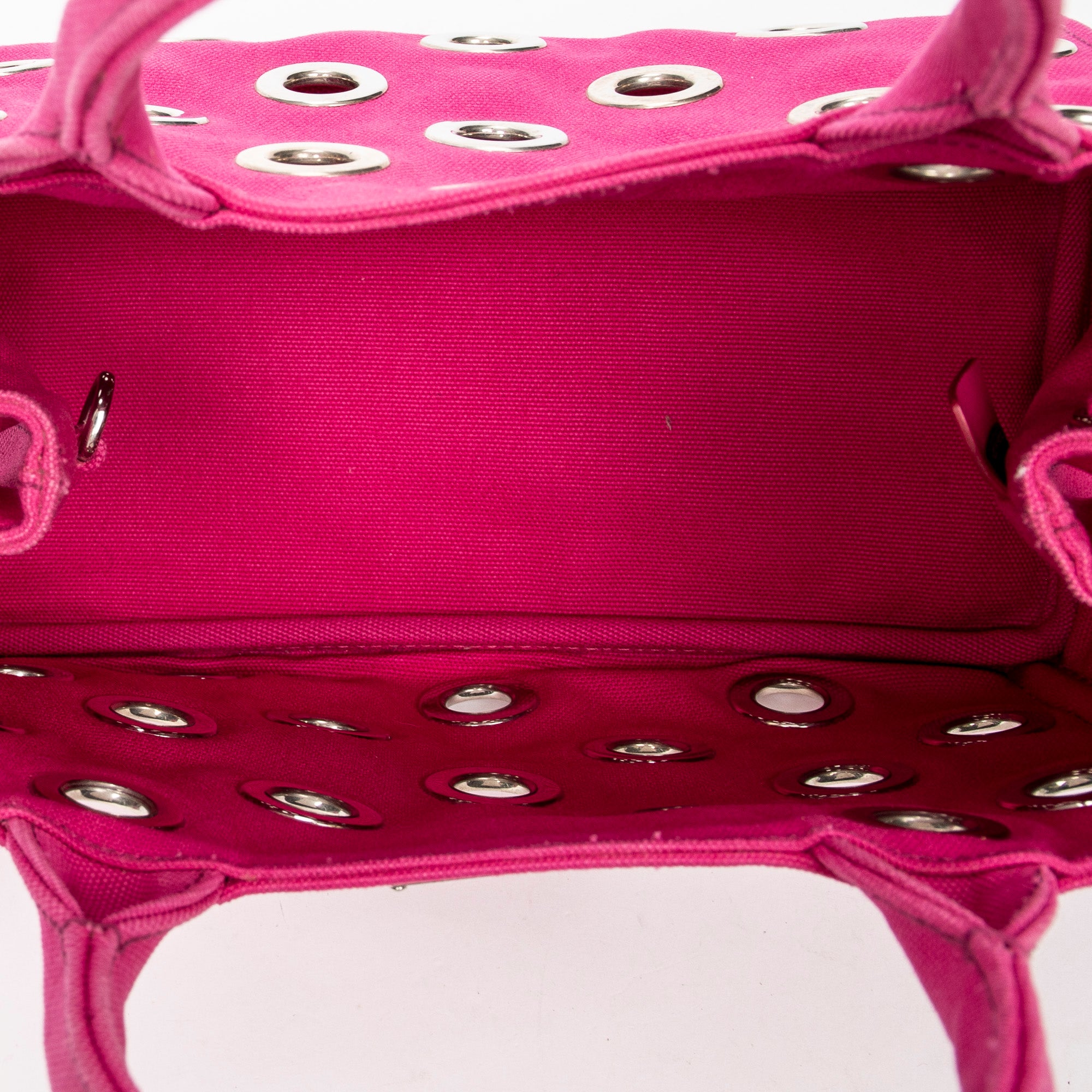Bolso de hombro pequeño Canapa Tote con ojales Canapa Canvas fucsia