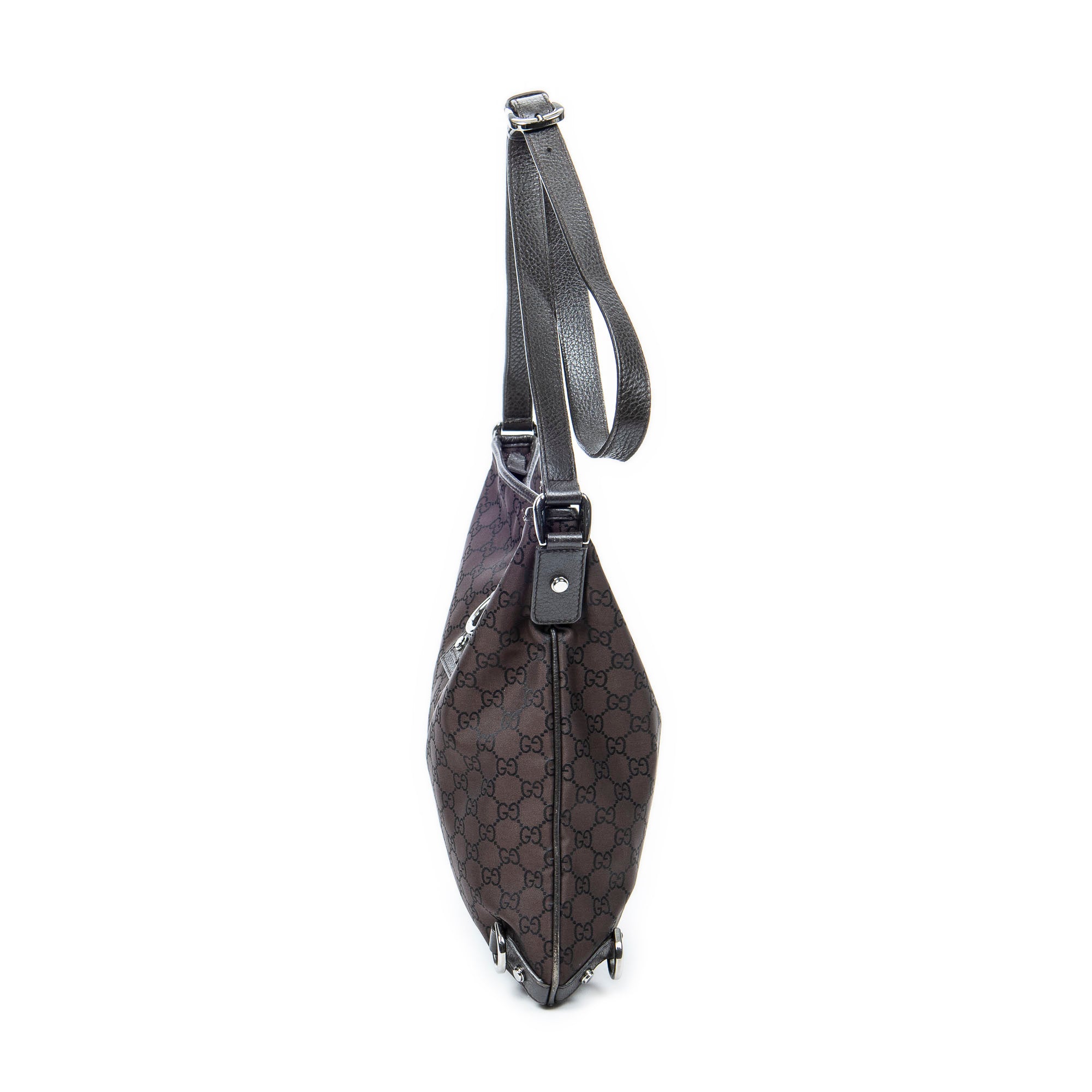 Shoulder Bag Abbey D-Ring Messenger Dark Brown Monogrammed Nylon Canvas
