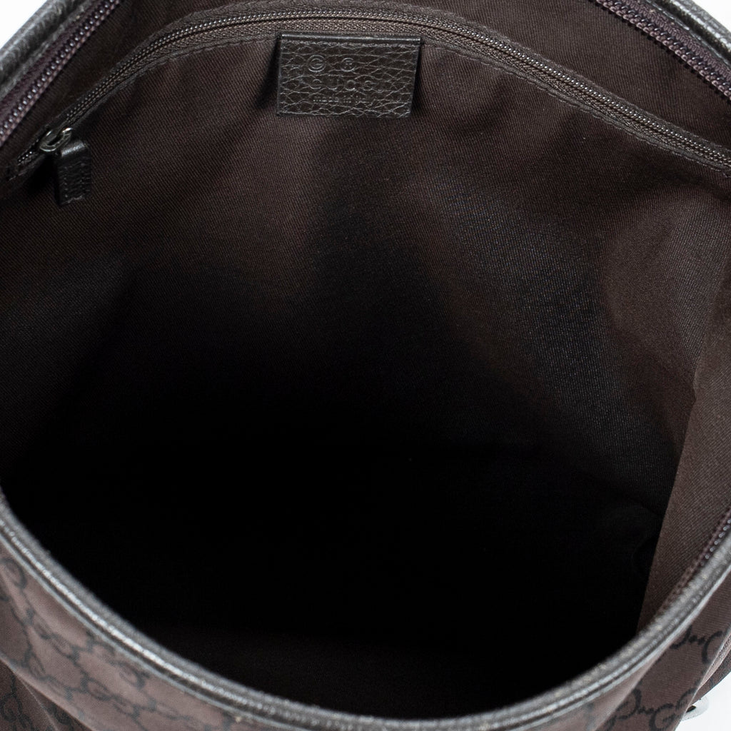 Shoulder Bag Abbey D-Ring Messenger Dark Brown Monogrammed Nylon Canvas