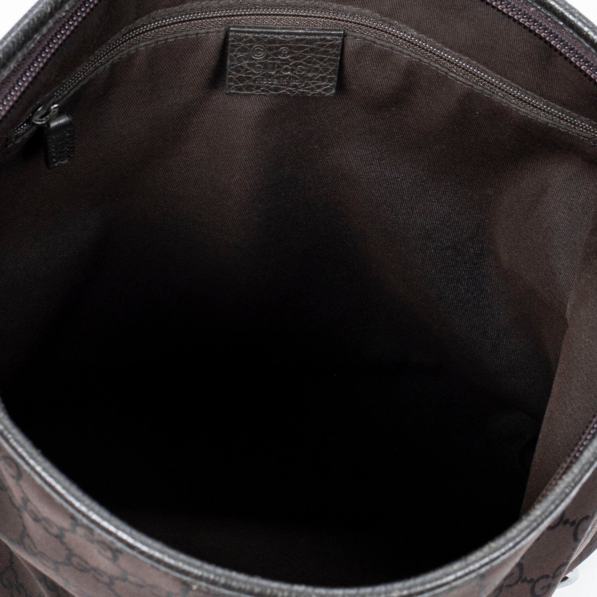 Shoulder Bag Abbey D-Ring Messenger Dark Brown Monogrammed Nylon Canvas