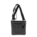 Shoulder Bag Flat Square Messenger Gray Smoked Check Coated Canvas