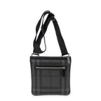 Shoulder Bag Flat Square Messenger Gray Smoked Check Coated Canvas