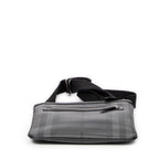 Shoulder Bag Flat Square Messenger Gray Smoked Check Coated Canvas