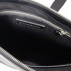 Shoulder Bag Flat Square Messenger Gray Smoked Check Coated Canvas