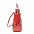 Shoulder Bag Large Lady Dior Zip Red Cannage Patent Leather