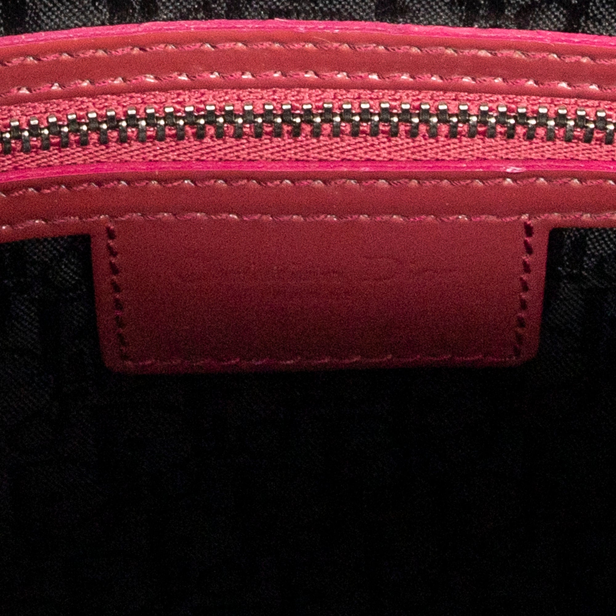 Shoulder Bag Large Lady Dior Zip Red Cannage Patent Leather