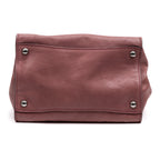 Shoulder Bag Twin Pocket Double Handle Tote Pink Marmo Glace Leather